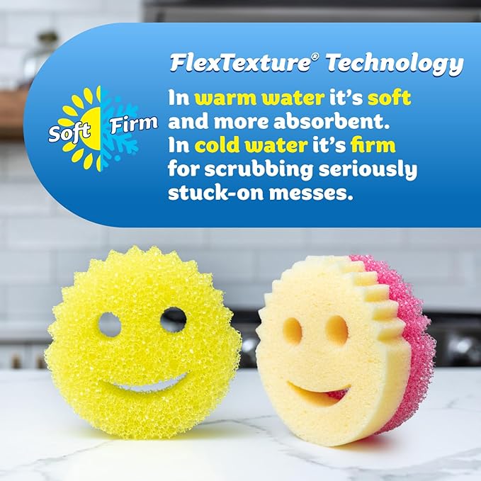 Scrub Daddy 4 Scrub Daddy Sponges &amp 4 Scrub Mommy Kitchen Sponges - Scratch-Free for Dishes &amp Multipurpose Cleaning - BPA Free &amp Made with Polymer Foam - Stain &amp Odor Resistant (16 Pac