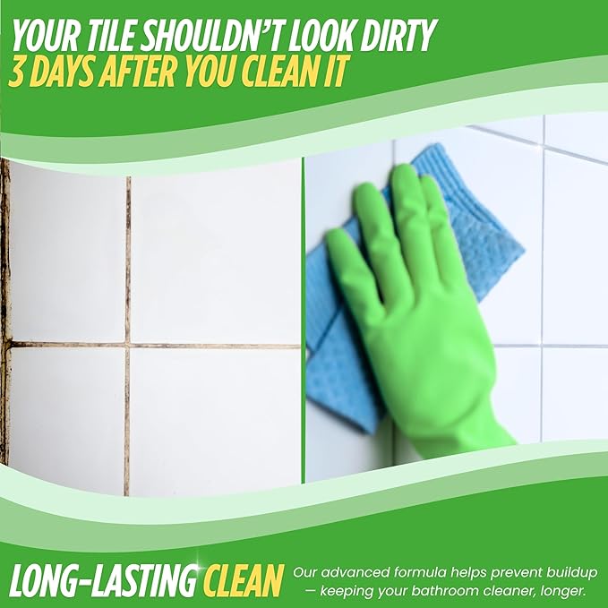 Oh Yuk Tub and Tile Cleaner – Combo Pack with Spray and Concentrate Refill | Cleans Tubs Tiles and Shower Walls | 4X Long-Lasting Value | Biodegradable Vegan Cruelty-Free | Made in USA