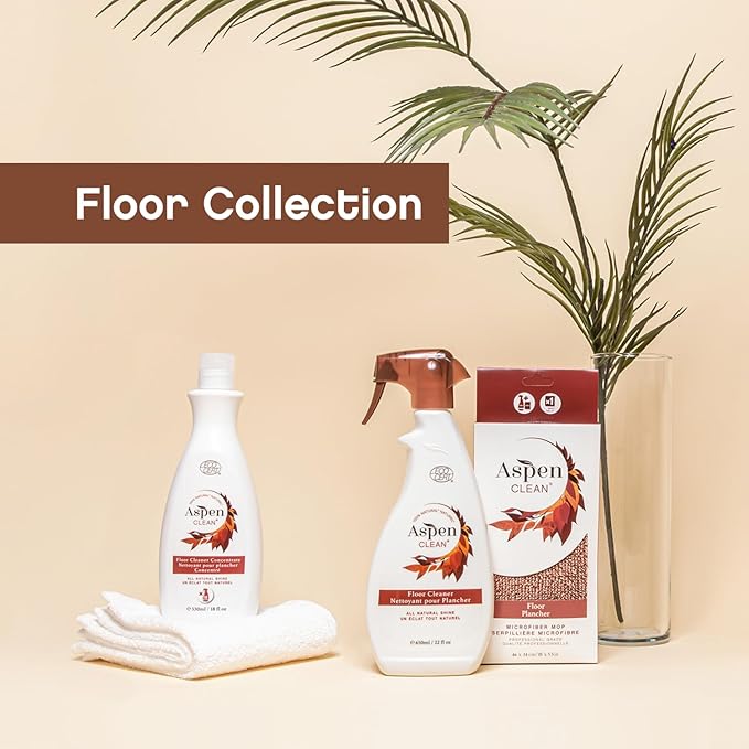 AspenClean Natural Floor Cleaner Concentrate | Makes 18 Bottles | EWG Verified | Safe for Tile Wood &amp Laminate | 18 fl oz