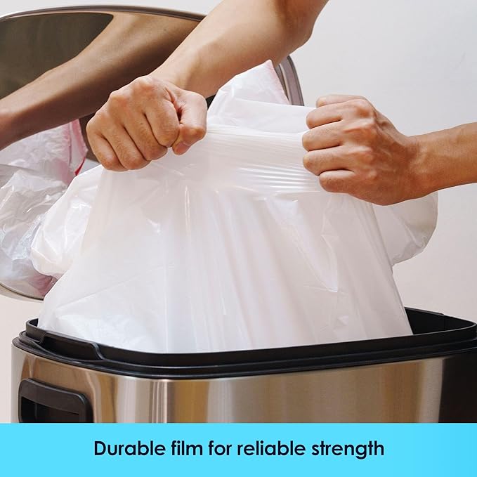 13 Gallon Tall Kitchen Trash Bags Fresh Scent 200 Count Drawstring Garbage Bags Pre-Separated Odor Control Ultra Strong Leakproof Sturdy White