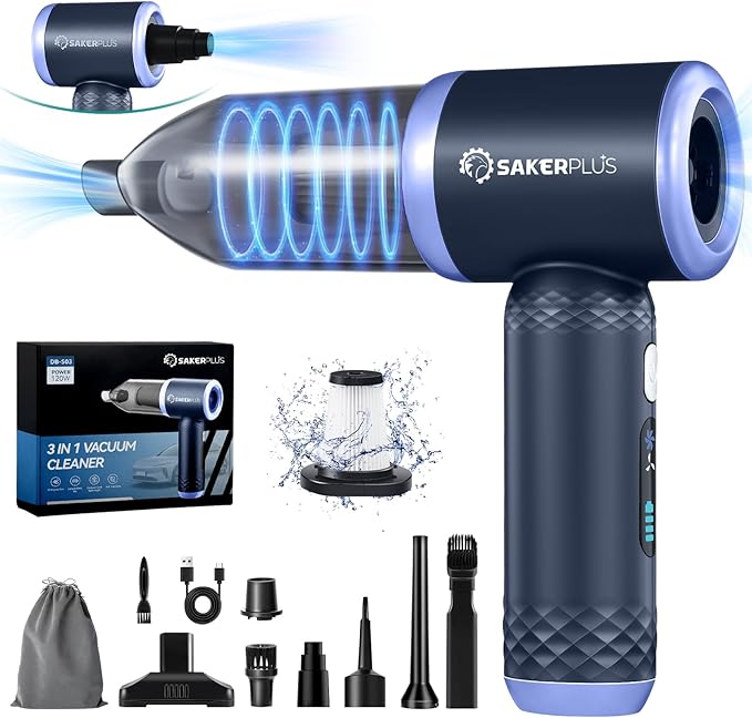 Car Vacuum Cleaner- 3 in 1 Cordless Handheld Vacuum Cleaner 13000Pa High Power Car Vaccum Cleaner with Brushless MotorAdjustable Cars Vaccum Portable Cordless for CarsDesktop-DBS03