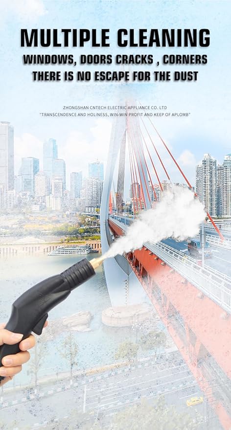 2600w High Pressure Steam Cleaner Portable Steam Cleaning MachineHandheld Steam Cleanerfor Most Floors Counters Car Seats
