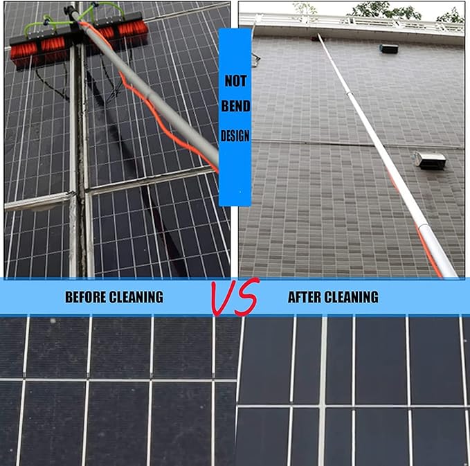 Water Fed Pole Kit Window Cleaning Brush Outdoor Window Glass Solar Panel Cleaning Extendable Telescopic Pole Water Fed Brush Spray Washer for Cleaning Window Solar Panels9m/30FT