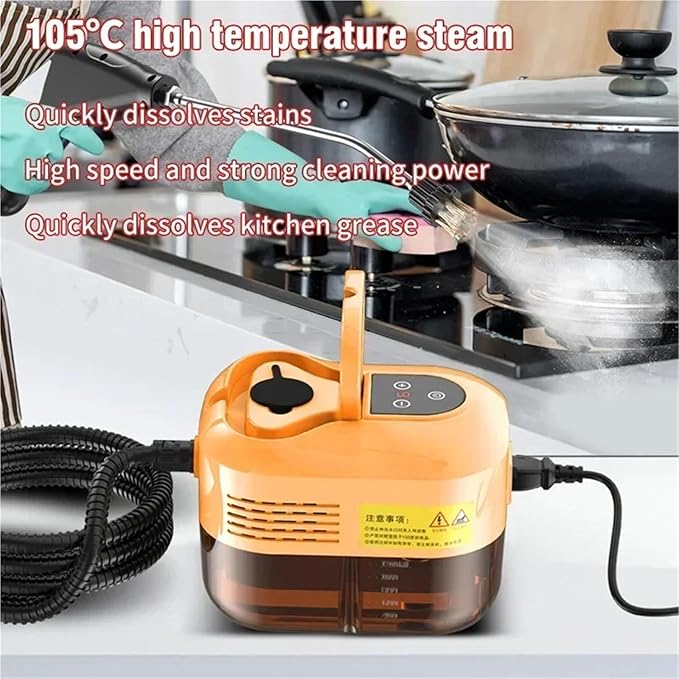 Portable Handheld Steam Cleaner 110V/220V Multifunctional High Temperature Steam Cleaning Compatible With Air Conditioner Kitchen Hood(Silver110 V)