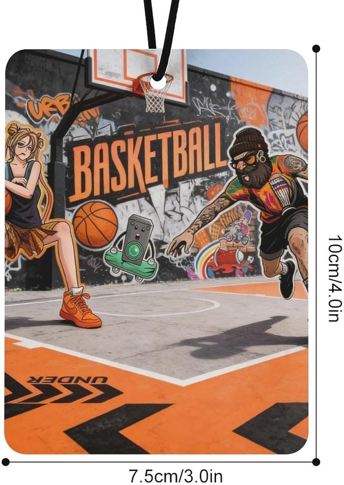 5PCS Car Air Freshener Hanging Personalized Double Sided Streetball Duel Car Fresheners Long Lasting New Cars Scents Cute Automotive Freshies for Closets Drawers (tea)