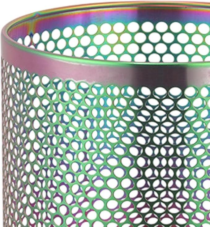 Stainless Steel Trash Can Trash Bin Large Capacity Waste Bin Sturdy Mesh Wastebasket Garbage Container for Kitchen Bedroom Multicolor