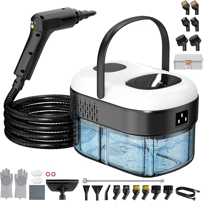 Pressurized Steam Cleaner 3-Level Adjustable Handheld Steamer Cleaning for Home 15s Fast Heat-Up &amp 47.3oz Tank 2500W Multi-Surface Portable Steamer for Home Kitchen &amp Bathroom