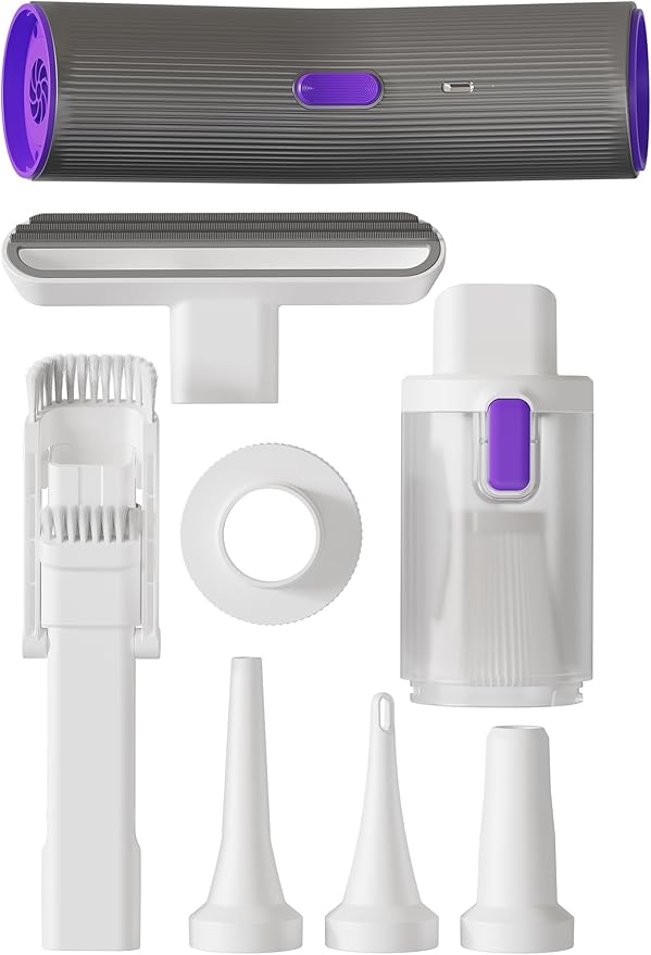 Cordless Car Vacuum 4-in-1 Portable Mini Handheld Vacuum Cleaner with 15000pa High Power 2 Suction Modes &amp Multi-Nozzles for Car Home Office Pet Silver
