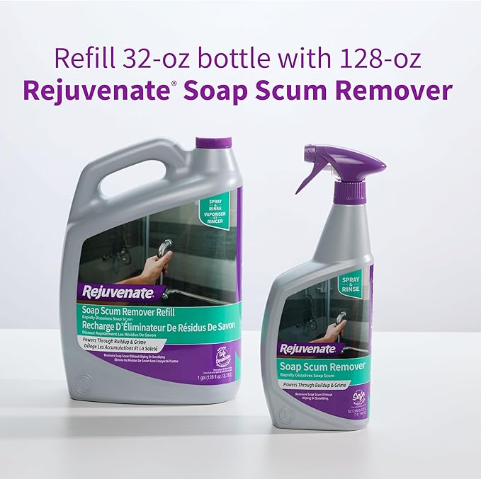 Rejuvenate Soap Scum Remover Easily Dissolves Soap Scum Without Scrubbing 32 Ounces 2 Pack