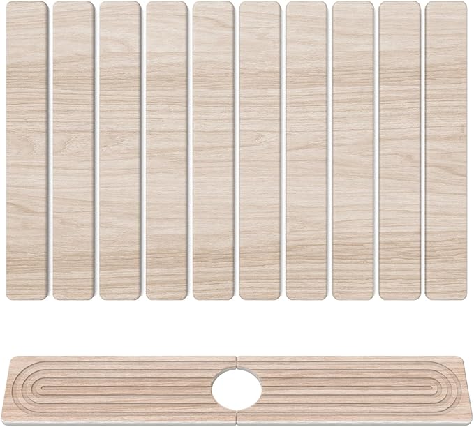 Stone Drying Mat for Kitchen Counter 24x16 Water Absorbing Dish Drying Mat with 24x4 Faucet Mat for Kitchen Sink Diatomaceous Earth Quick Dry Stone Mats for Dishes Bottles Cups (Wood Grain)