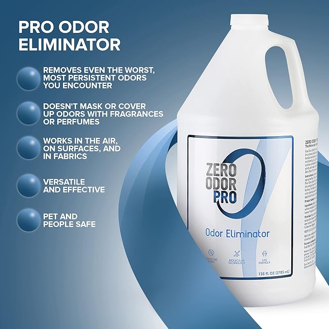 Zero Odor Pro - Commercial Strength Odor Eliminator &amp Neutralizer Air Freshener Room Deodorizer - Strongest Odor Eliminator Trigger Spray 128oz Refill
