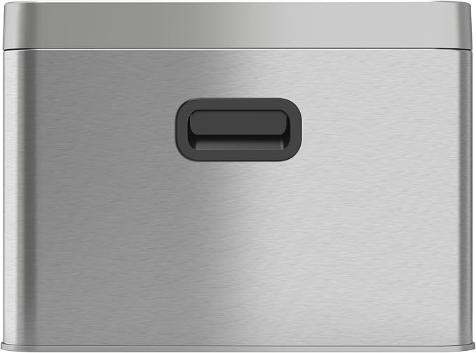 ITouchless 5.3 Gallon / 20L Slim Dual Compartment Open Top Trash Can and Recycle Bin – Rectangular Stainless Steel Wastebasket for Kitchen Home Office Cubicle Breakroom Garage