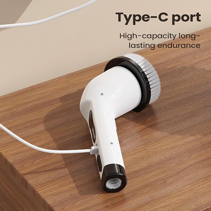 Electric Brush for Cleaning - Adjustable Handle GadgetsRechargeable Cordless Shower Scrubber | Car Kitchen Home Shower Floor Tile Tub Grout Wall Toilet
