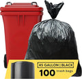 The Original Poop Bags® 45 Gallon Trash Bags 100 Count – Heavy Duty Leak-Resistant Plant-Based Garbage Bags for Pet Kitchen &amp Commercial Use – Black