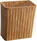 Yajuyi Trash Can Storage Basket Wastebasket Garbage Bin for Office Home Living Room Toilet Light Brown