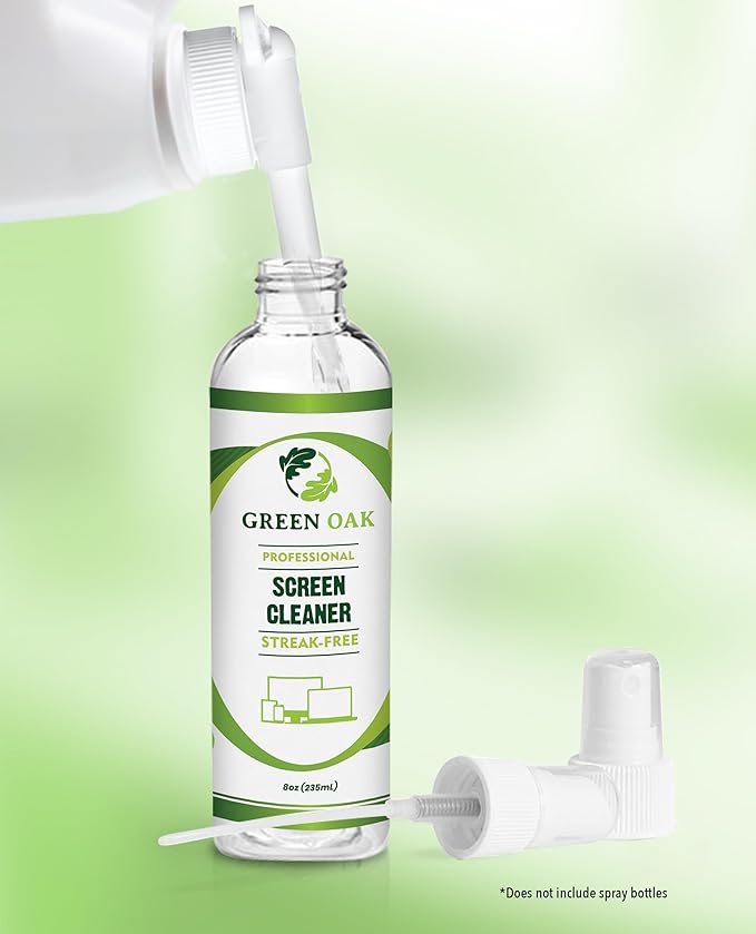 Green Oak Screen Cleaner Refill Professional Screen Cleaner Spray - Best for LCD &amp LED TV Tablet Computer Monitor Phone - Safely Cleans Fingerprints Dust Oil (1 Gallon)