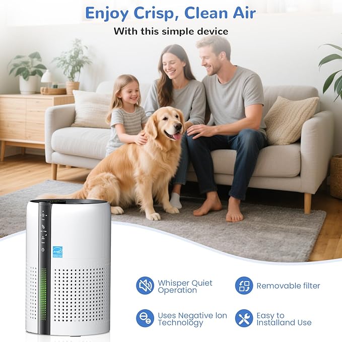 Cat Litter DeodorizerOdor Eliminator for Pet Strong Odors 99% Activated Carbon Adsorption Plug in Air fresheners for homeLitter BoxKitchen Bathroom Ion Air Purifier Quiet Portable