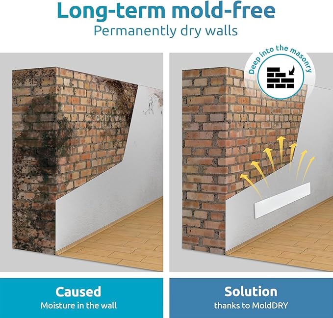 ELIAS Mold killer - Black mold remover for walls without chemicals - Wall heating for every room - Powerful anti-mold heating as an alternative to moldspray - Permanently mold-free (1 Set of 2)