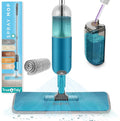 True &amp Tidy® SPRAY-250 Multi-Surface Spray Mop with Refillable Water Bottle for Floor Cleaning Works on Wood Tile Marble etc Use Any Cleaning Solution Machine Washable Microfiber Mop Pads Bl