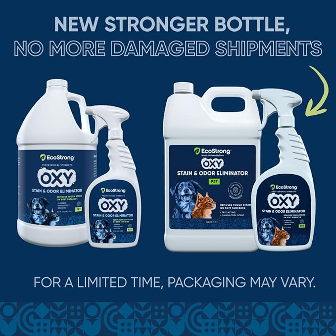 Oxy Pet Carpet Cleaner Spray | Pet Stain Remover for Pet Urine Cat Pee Dog Poop | Deep Spot Treating Action on Carpeting Upholstery Laundry Pet Beds &amp More (160 Fl Oz)