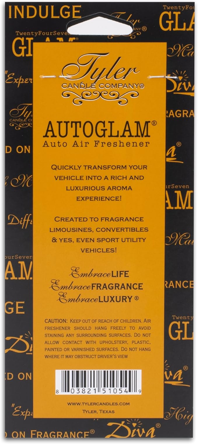 Tyler Candle Diva Autoglam Ivory And Gold 4.5 x 3 Cardboard Auto Air Freshener Mirror Hanger Pack of 12