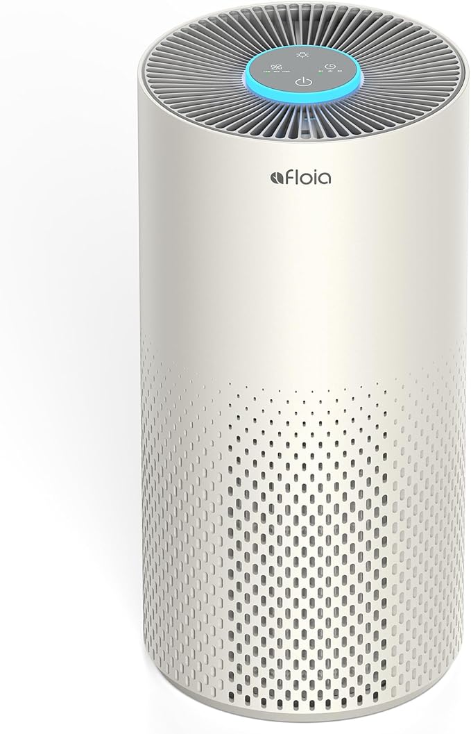 Afloia Air Purifier for Home Bedroom Large Room Up to 1076 Ft² 3-Stage Filter Air Purifiers for Bedroom Remove Dander Pets Hair Pollen Mold Smoke 7 Colors Light Kilo Grey