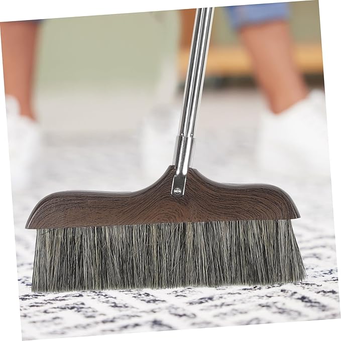 Long Handle Bristle Broom Push Broom for Kitchen Floor Cleaning Home Office Use Reusable Cleaning Tool