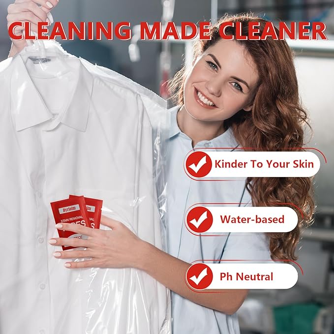 200 Pack Stain Remover WipesIndividual Wrapped Wipes for ClothesMini Travel Stain Removal WipeCleaning Wipesfor Clothes Fabric laundry StainTableclothCar Seats Upholstery