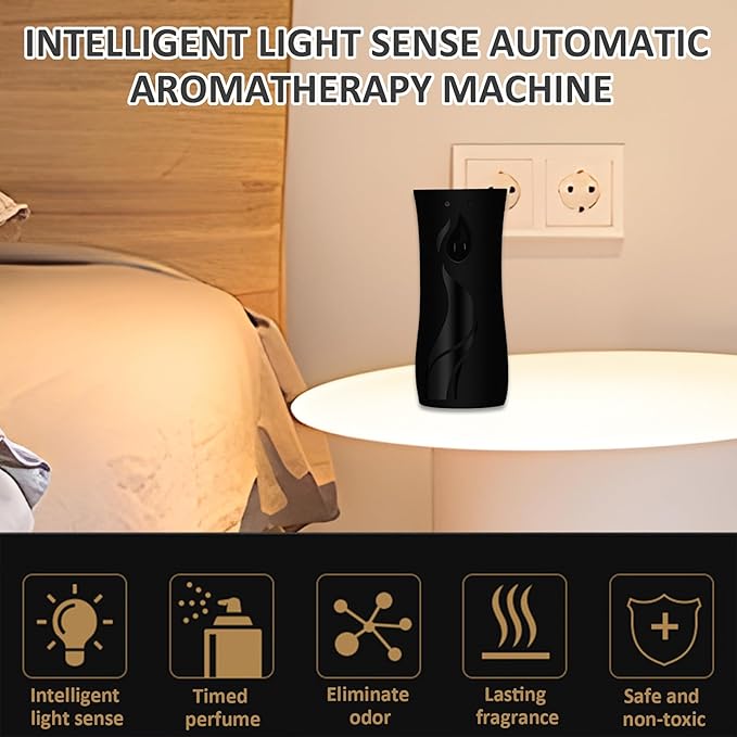 2PCS Automatic Spray Air Freshener Auto Timing Light-Sensing Air Freshener Spray Easy Setup Battery Powered Air Freshener with Lasting Frangrance for Home &amp Hotel
