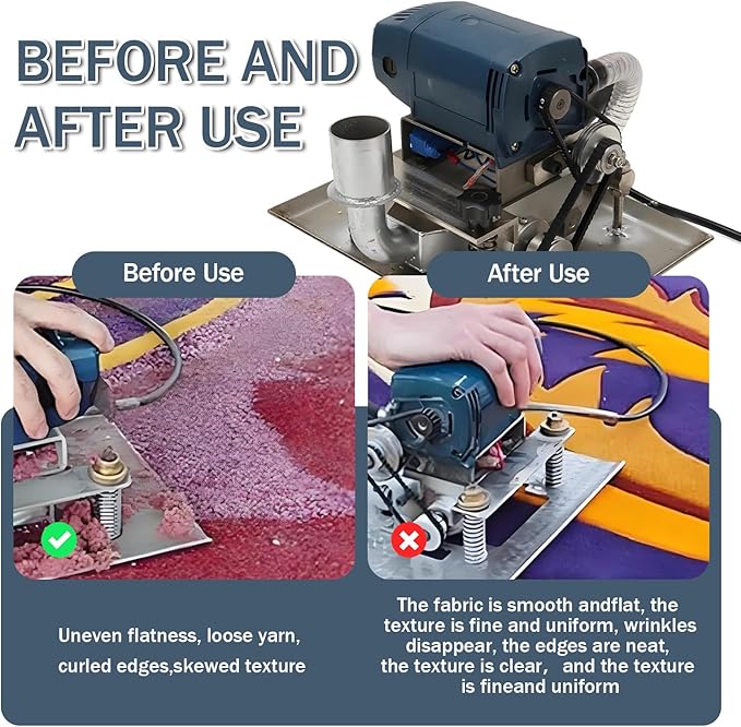 Professional 850W Carpet Leveler and Trimmer with 3-Inch Blade for Fast Pile Adjustment Lightweight Yet Durable for Home and Commercial Use