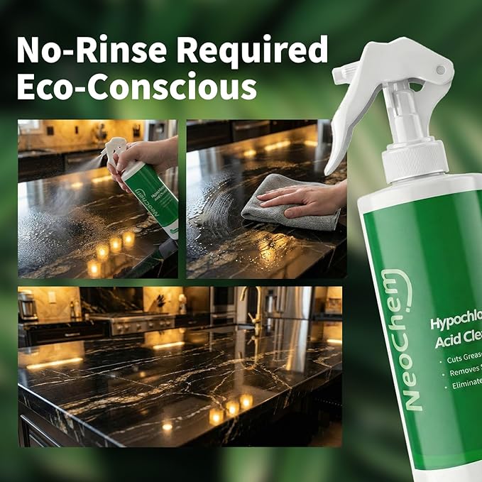 Hypochlorous Acid Spray For Cleaning 500ppm Hypochlorous AcidCuts Grease Removes Stains Eliminates Odors - No Rinse No Harsh Fumes Biodegradable (16oz*2)