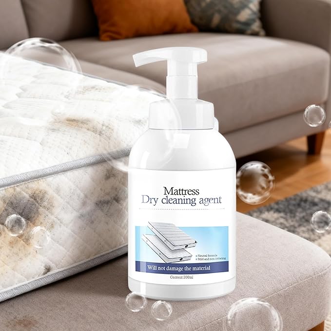 Mattress Stain Remover Spray Quick Drying Sweat Eliminator Liquid 300ml Mattress Couch Cleaner for Urine Blood Wine Pet Stains Odor Removal