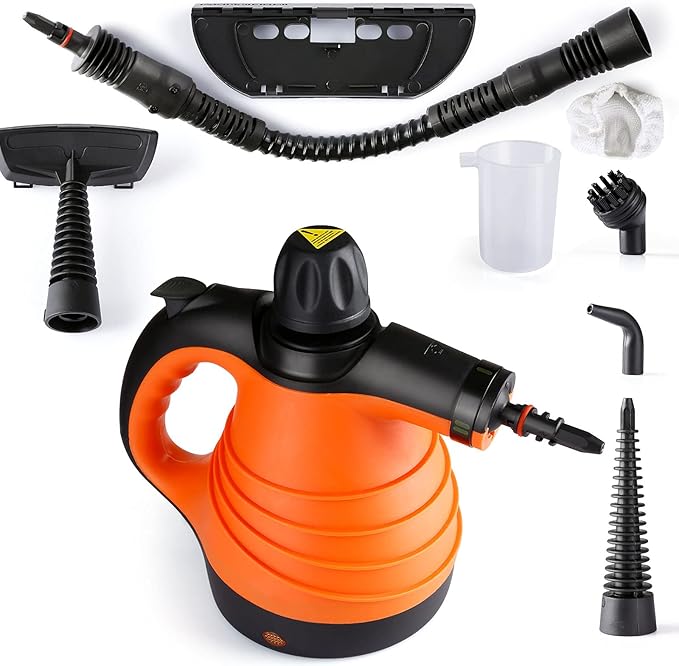 Handheld Steam Cleaner Steamer for Cleaning 350ml Large Capacity Multi-Purpose Steam Cleaners for Home Use with 9-Piece Accessories Powerful Steam Cleaner Machine for Home Auto Patio More