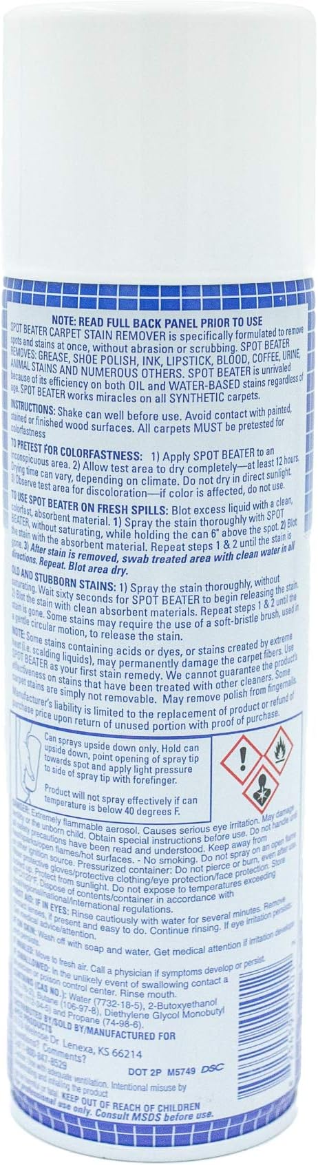 Spot Beater Instant Carpet Spot Remover for Fresh Old &amp Stubborn Stains Such as Oil Grease Ink Lipstick Coffee Pet Stains &amp More 16 Oz Pack of 6