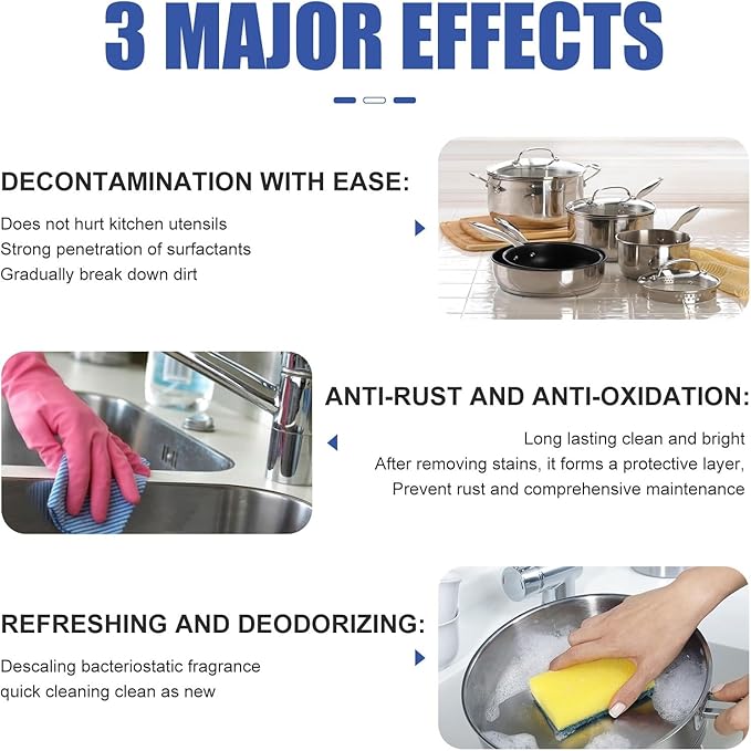 Kitchen Grease Foam Cleaner - Remove Grease On Stove Hood Range Exhaust Pipe Walls &amp Cookware Anti-Rust Protection(2PCS)