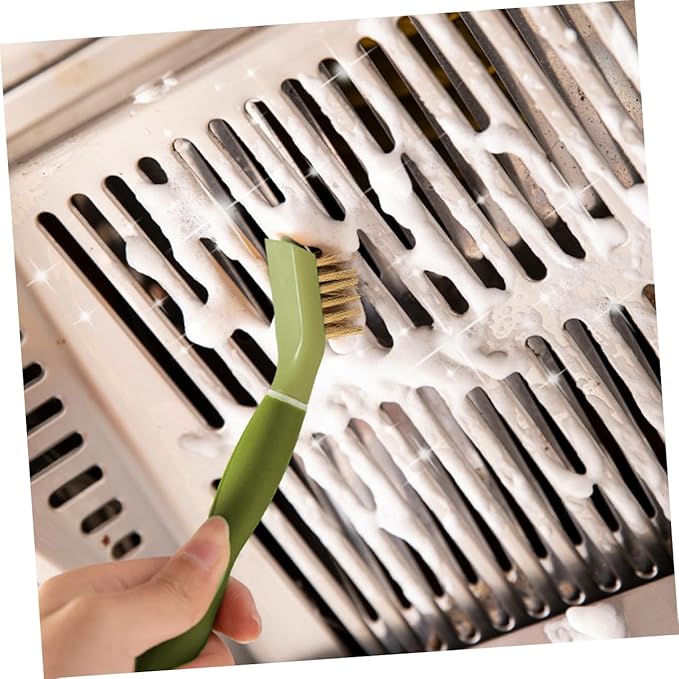 Multipurpose Kitchen Cleaning Spatula Cleaning Spatula 2-in-1 Scrub Brush Small Cleaning Brush Cooktop Scraper Bathroom Cleaner Small Gas Stove Cleaner 22.5x3.8cm Green