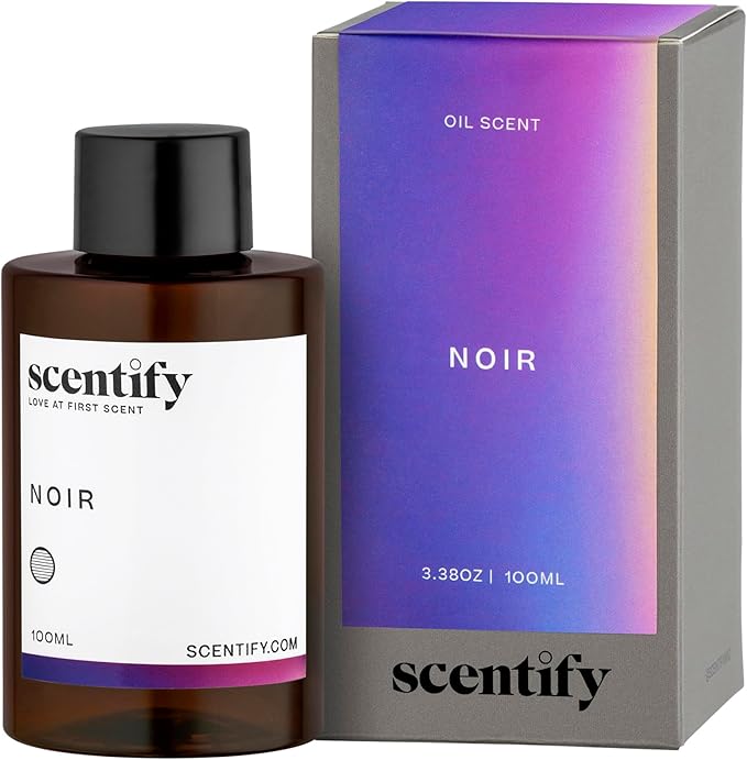 Scentify Noir Aroma Oil Refill Scent for Oil Diffusers – Bergamot Lemon Fig Rose &amp Amber – Luxurious Relaxing Aromatherapy Diffuser Fragrance 100ml 3.38 oz – New Version