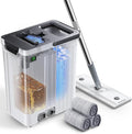 Mop and Bucket Set | Auto-Spray Cleaning | Dirty Water Separation Keep Water Fresh | Flat Mop &amp Bucket with Scraper | 3X Washable Pads | Mops for Floor Cleaning All Floors Tile Wall Window