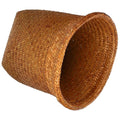 Zerodeko Handwoven Rattan Laundry Basket Medium Decorative Waste Basket for Bedroom and Office Storage Space Saving Sundries Organizer with Neatly Woven Edges
