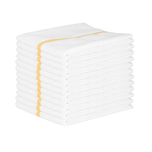 M915180FGD Microfiber Ribbed Bar Mop Towels w/Gold Center Stripe Pack of 12