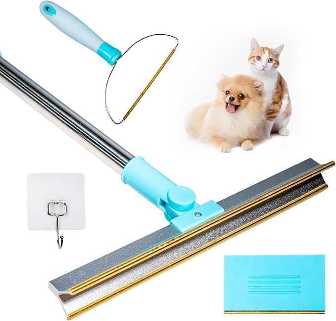 Pet Hair Remover Set 3Pcs Pet Hair Remover ToolCarpet Rake for Dogs &amp Cats Hair RemovalCarpet Rake for Pet Hair Removal Pet Hair Removal Broom for Rug Couch Pet Bed CarClothes Furniture