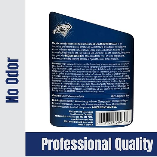 Natural Stone Shower Sealer Quart + Ultimate Grout Cleaner with Brush Quart (2-Pack) – Seals &amp Protects Showers Deep Cleans Tile &amp Grout
