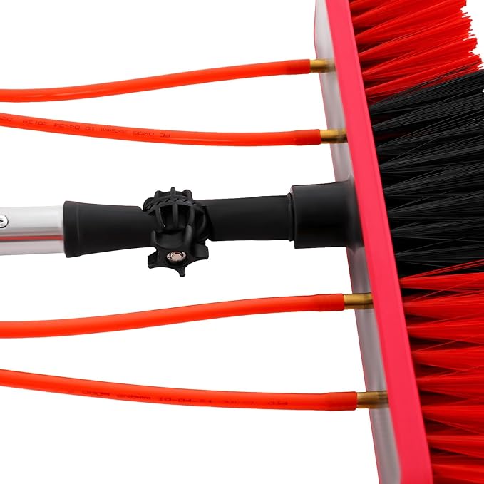 23.62FT Water Fed Pole Kit Solar Panel Cleaning Brush Solar Panel Cleaning Kit Cleaner Tool with 65.62ft Hose and Adjustable Angle Brush Head Outdoor Window Washing Equipment Tool Kit