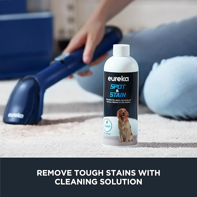 EUREKA Portable Carpet and Upholstery Cleaner Spot Cleaner for Pets Stain Remover for Carpet Area Rugs Upholstery Coaches and Car 50.7oz Large Water Tank NEY100 with Cleaning Formula Blue
