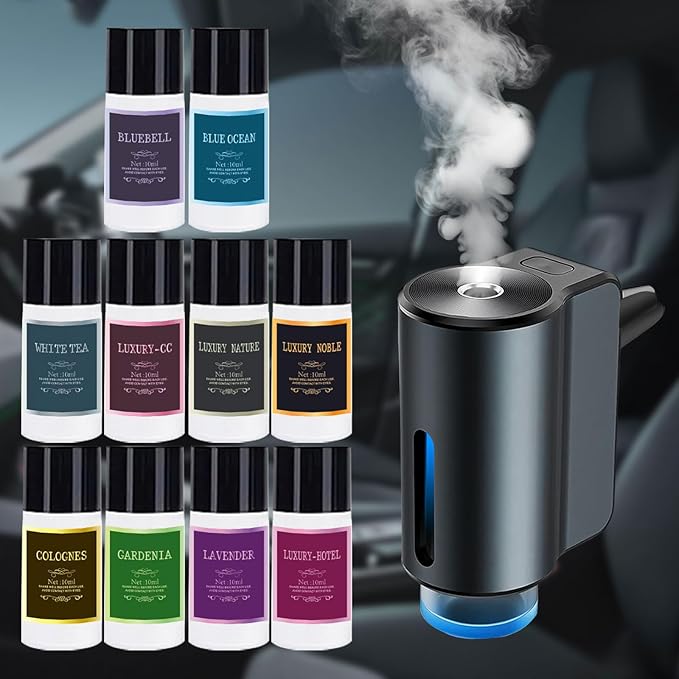 Car Air Freshener Refill Cologne Aromatherapy Oil 10 PCS Essential Oils Mixed Fragrance Set for Car Diffusers (No Diffuser Included)