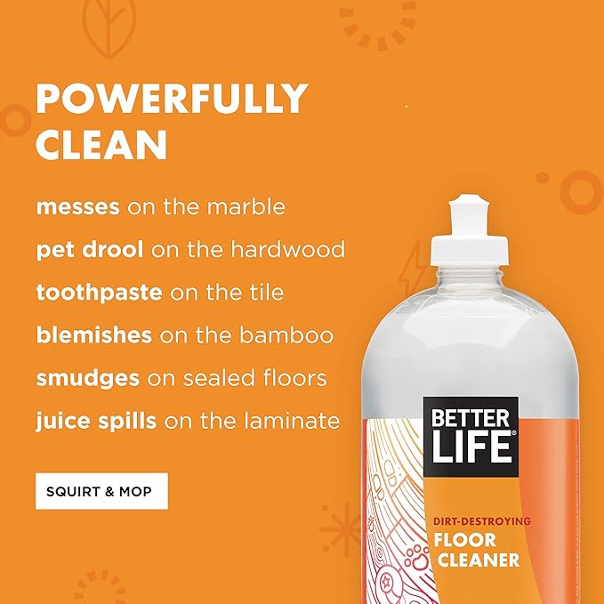 Better Life All Purpose Cleaner Unscented 32 Oz Pack of 2 + Floor Cleaner Citrus Mint 32 Oz Pack of 2