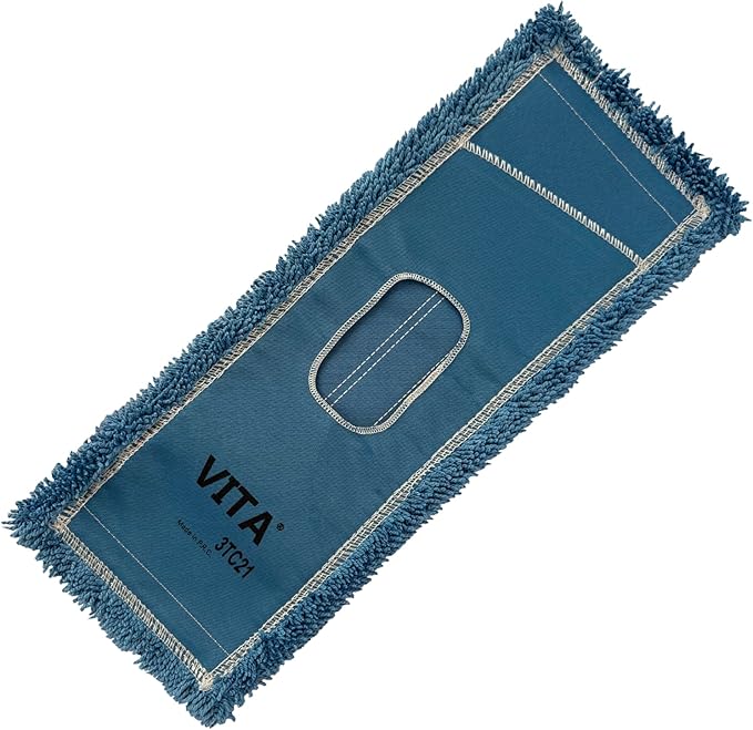 High-Performance Twisted-Loop Microfiber Dust Mop Kit: Superior Cleaning Efficiency - Blue 18 Inch