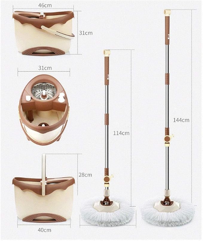 Mop - Spin and Bucket Hand Free Wringing Floor Cleaning Reusable Microfiber Heads Included Wet or Dry Usage on Hardwood Laminate