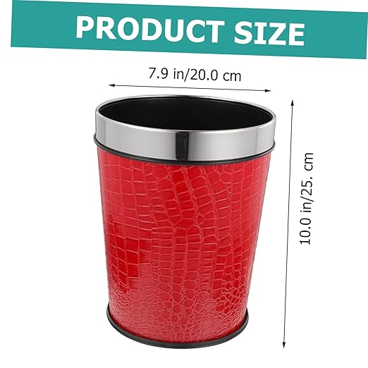 Alipis Vintage Style Trash Can Pattern Ring Waste Basket for Bathroom Bedroom Office Lidless Retro Garbage Bucket for Use