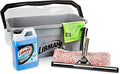 Libman Window Cleaning Kit – All-in-One Window Washing System with Bucket Stainless Steel Squeegee Microfiber Washer Glass Cloth &amp 24oz Cleaner – Pro Quality – Refillable – Streak-Free